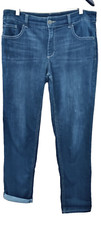 Chico s black Platinum Denim straight leg Jeans Size 1 8/10 blue