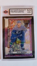 Brock Boeser 2017-18 OPC Platinum Violet Pixels Rookie Hockey Card Graded 9.5!!!