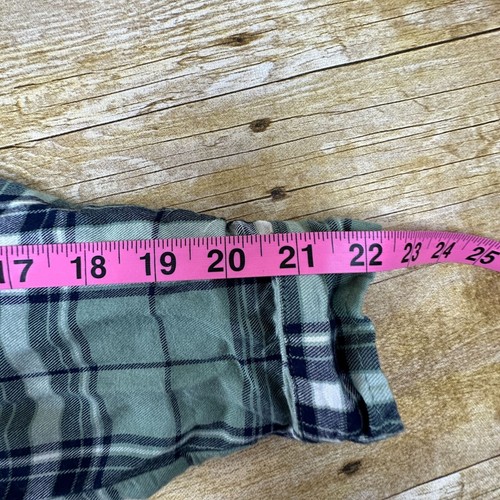 Blue Rain SMALL S Button Up Green Flannel SUPER SOFT! St. Patricks Day Plaid - Picture 11 of 12