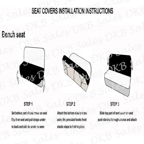 Universal FULL SIZE Bench Truck Seat Cover Scottsdale Grey fits Chevy Ford Dodge - Picture 3 of 3