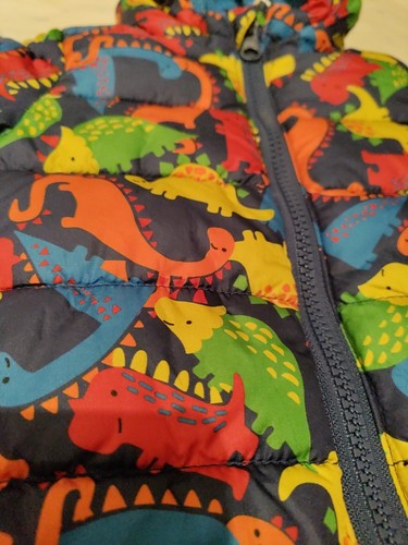 M&Co Baby Dinosaurs Blue Snowsuit Pram Suit 0-3 NWOT - Picture 2 of 4