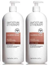 AVON MOISTURE THERAPY CALMING RELIEF OATMEAL BODY LOTION SET OF #2 WITH PUMP