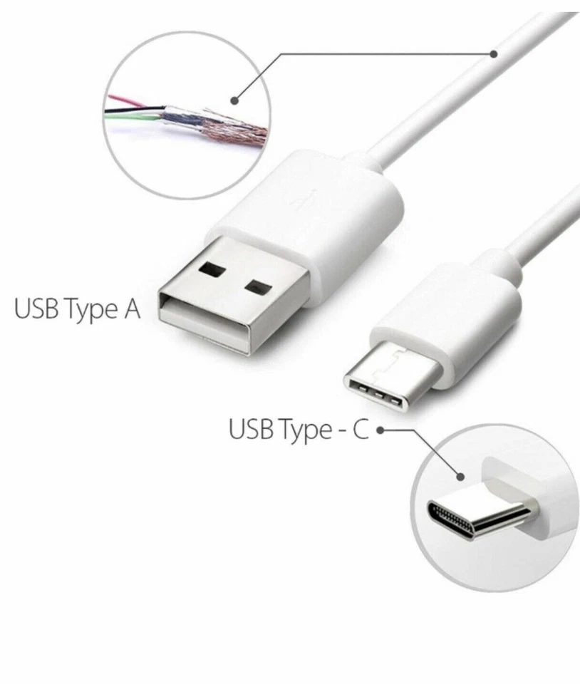 Кабель быстрого зарядного устройства шнур для Samsung Galaxy A14 5G A20 A23 A42 A50 A51 USB тип C - Изображение 3 из 4