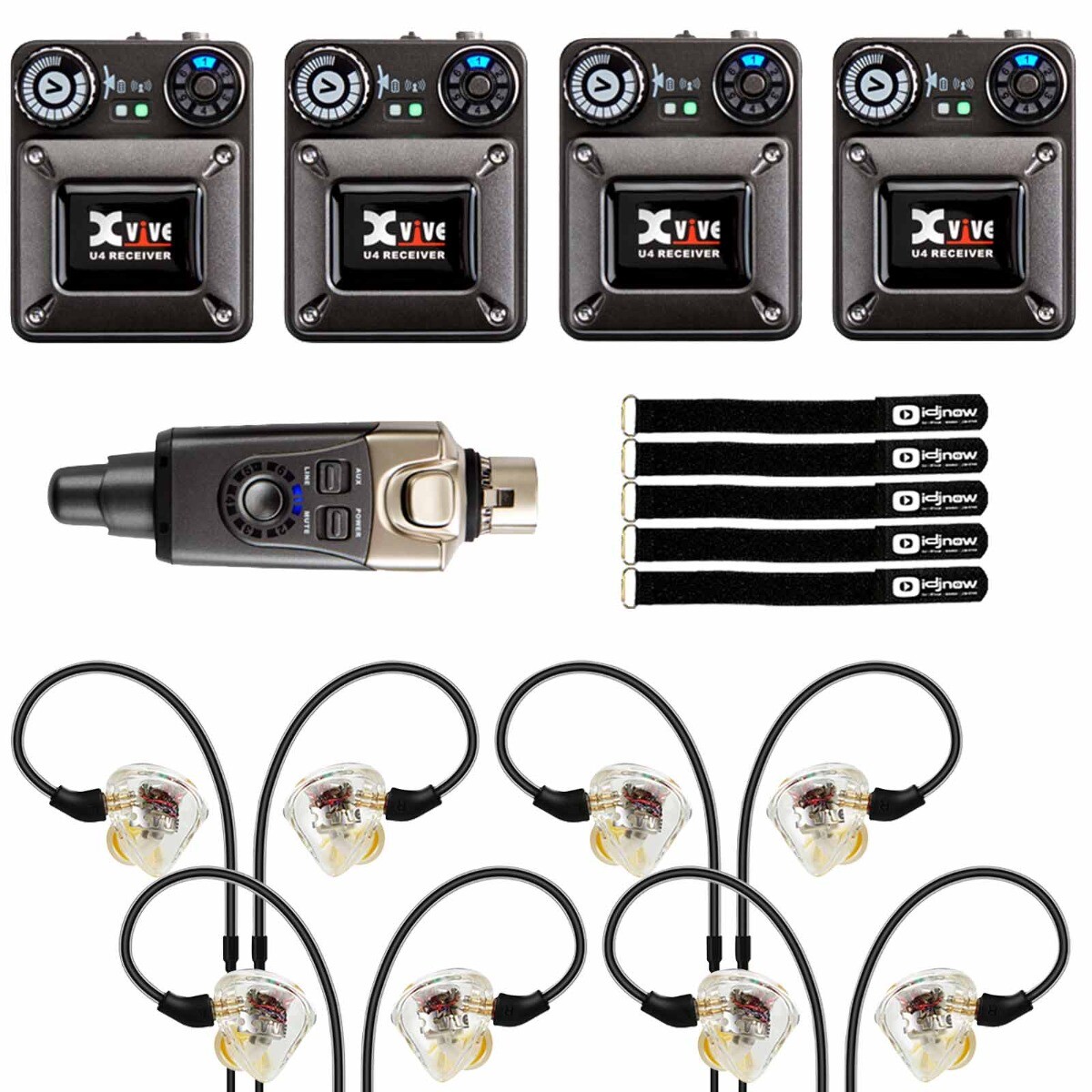 Xvive U4R4 Four-Pack U4 In-Ear System with (4) T9 In-Ear Monitors