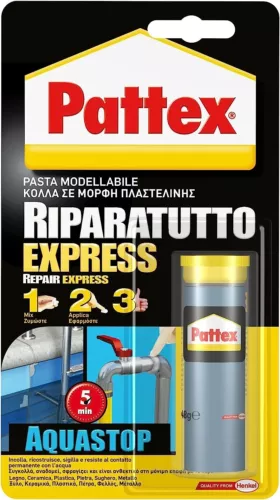 PATTEX REPAIRS EXPRESS AQUASTOP EPOXY GLUE BICOMPONENT STICKER PASTA 48 gr