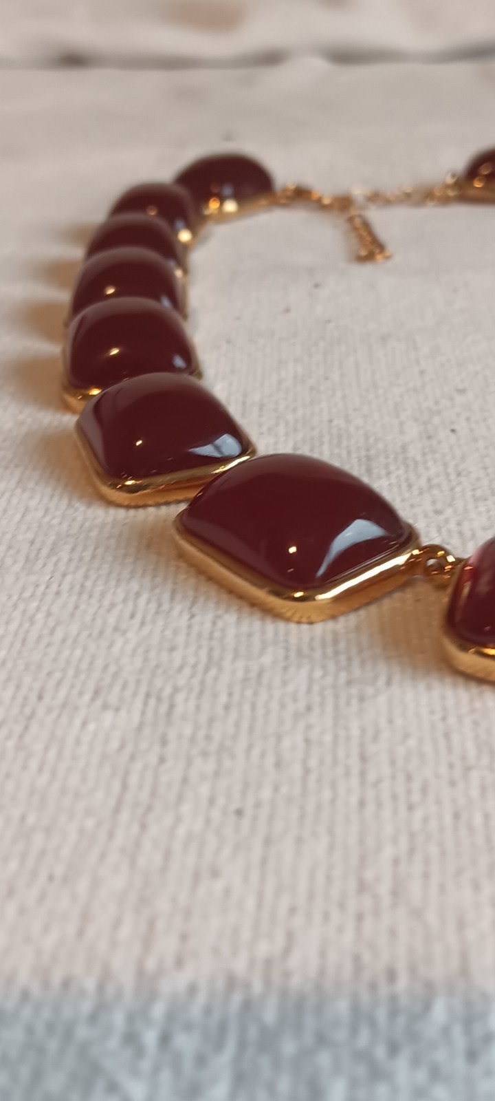 Vtg. KJL Kenneth Jay Lane Red Jelly Cabochon Gold… - image 7