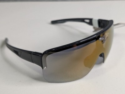 Rawlings Baseball Sunglasses Black Flake Frames Mirrored Lens Wrap Blemished