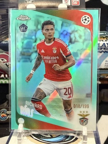 Richard Rios 2025-26 Topps Chrome UEFA UCC # 16 Aqua Refractor RC #/199 TZ