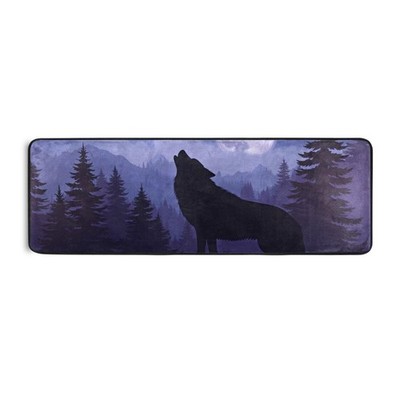 Howling Wolf Kitchen Rugs Non-Slip Soft Doormats Bath Carpet Floor Runner Are...