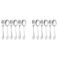 2 set Stainless Steel Child Safety Cutlery Bear Children Spoon and Fork Set8713