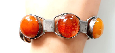 GEORG KRAMER ° SILBER DESIGN ARMBAND ° 835 / ooo ° HONIGBERNSTEIN ° GK °