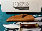 🔥Hess Fixed Blade Hunting Knife Stainless Clip Point 3.5-4in Wood Sheath 1984🔥 — photo 1