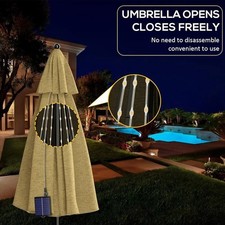 LED Solar Parasol Lights &ndash; Umbrella Fairy Light Garden Patio Table &ndash; Outdoor