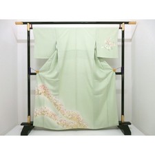 Authentic Unused Visiting Kimono with Yuzen Gold Processing and Embroidere...
