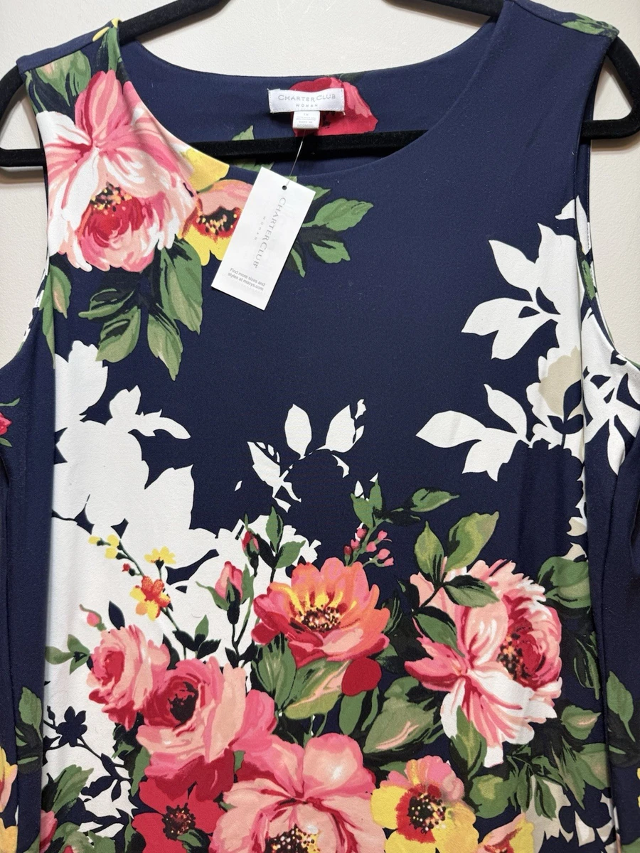 Robe Charter Club - Taille 14 - Style Sheath Dress Avec Contrastes - NWOT (neuve Sans étiquette)