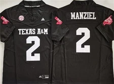 Mens Texas A&M Aggies Lions #2 Johnny Manziel Black Stitched Jersey