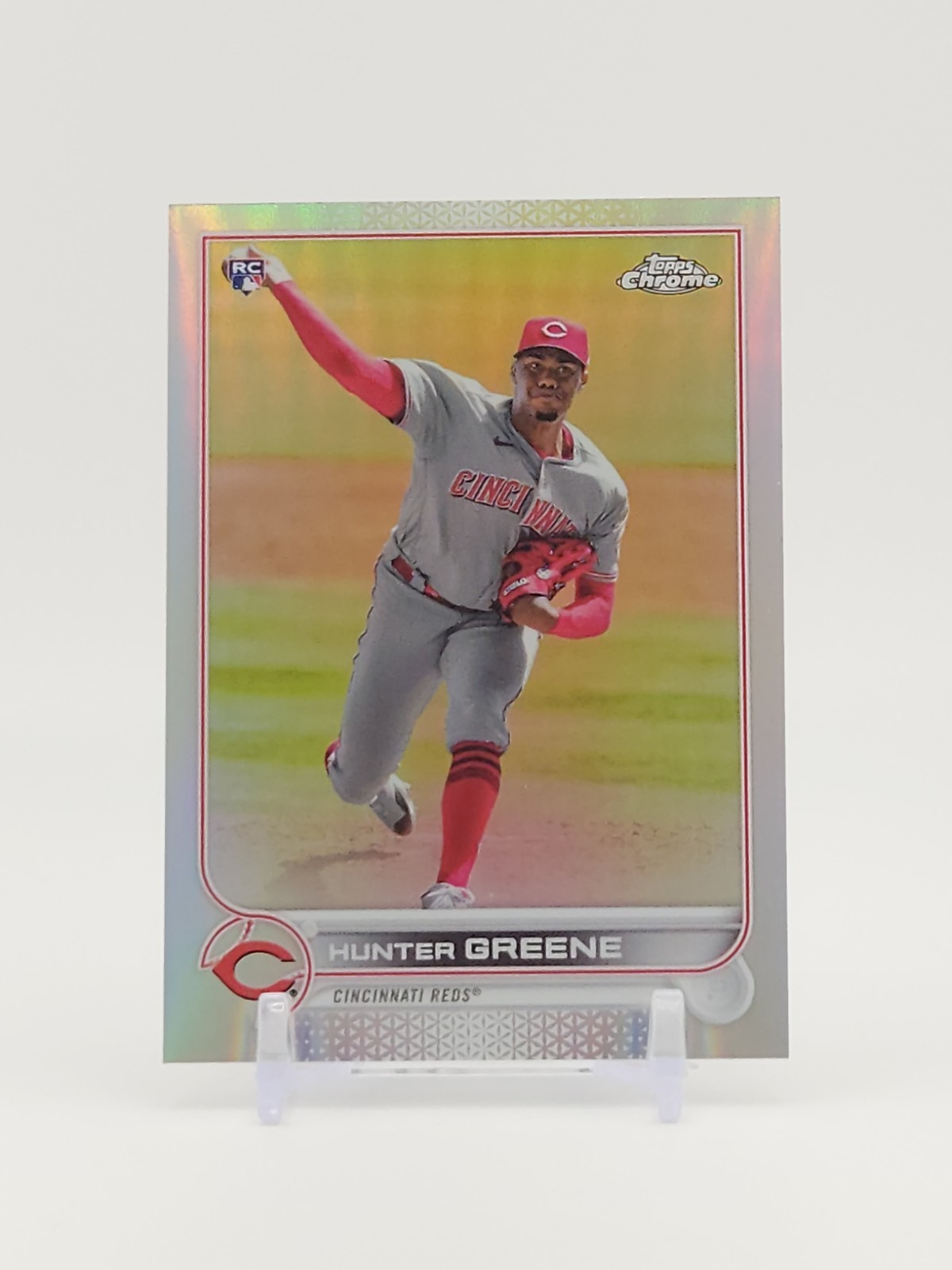 2022 Topps Chrome #224 Hunter Greene SP Base Refractor RC