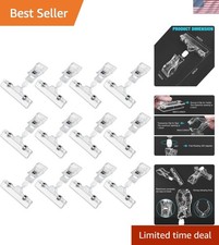 Clear Sign Clips 12 Pack Plastic Display Clips Rotatable Sign Holders for Retail