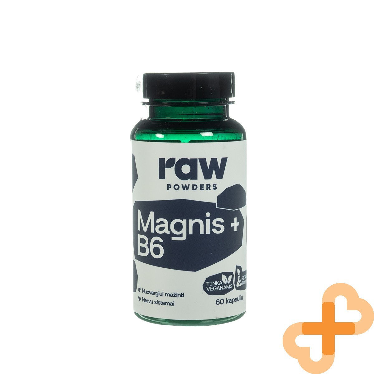 RAW POWDERS Bioactive Magnesium with Vitamin B6 PLUS 60 Capsules Fatigue