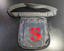 Black Multi-pocket Nurse Fanny pack and Utility Organizer belt W/ Red S