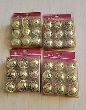 Lot Of 48 GOLD Christmas Jingle Bell Ornaments New