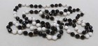 Vtg Faceted Black & White Plastic Beads Gold Tone Spaces 52" Necklace No Clasp — photo 7