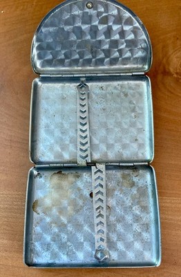 vintage spring loaded cigarette case Rare Vintage EVANS Spring Loaded Art Deco Envelope Shape Chrome Cigarette  Case