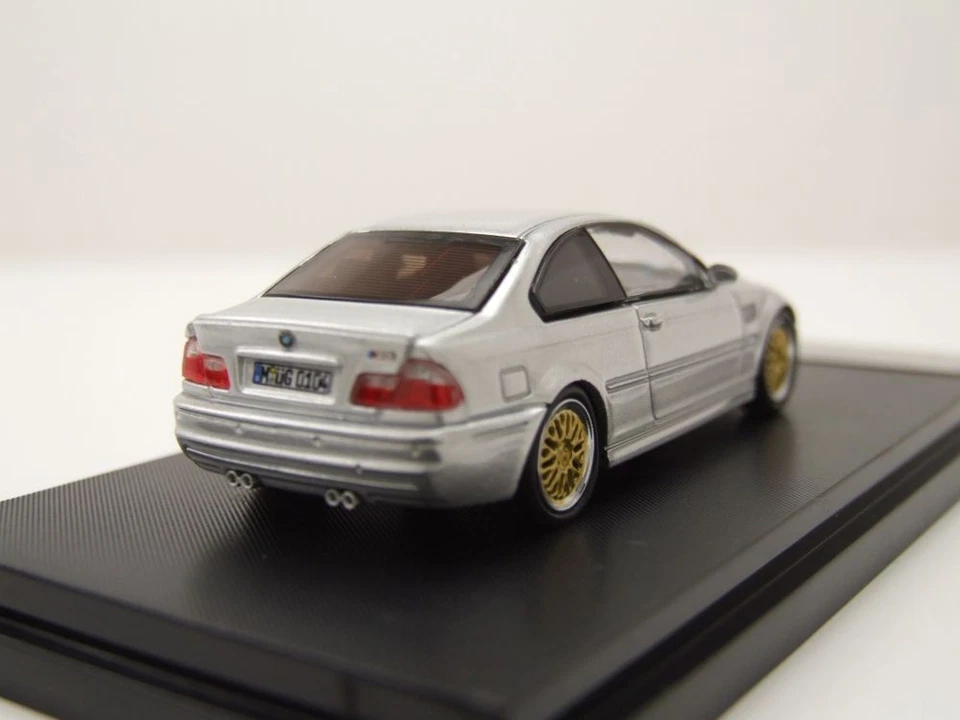 BMW E46 Argento Con Cerchi BBS Modellino 1:64 Stance Hunter - Immagine 2 di 4