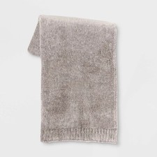 50"x60" Shiny Chenille Throw Blanket Neutral