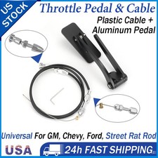 For Street Rod Hot Rod Universal Gas Pedal Black Throttle Cable Black Aluminum