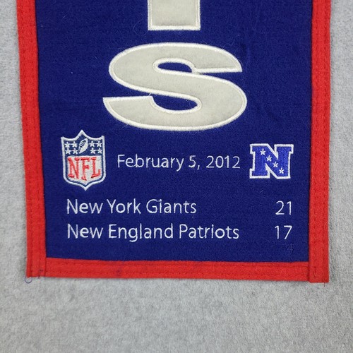NFL Winning Streak New York Giants Super Bowl XLVI Wool Blend Banner Decor - Picture 4 of 10