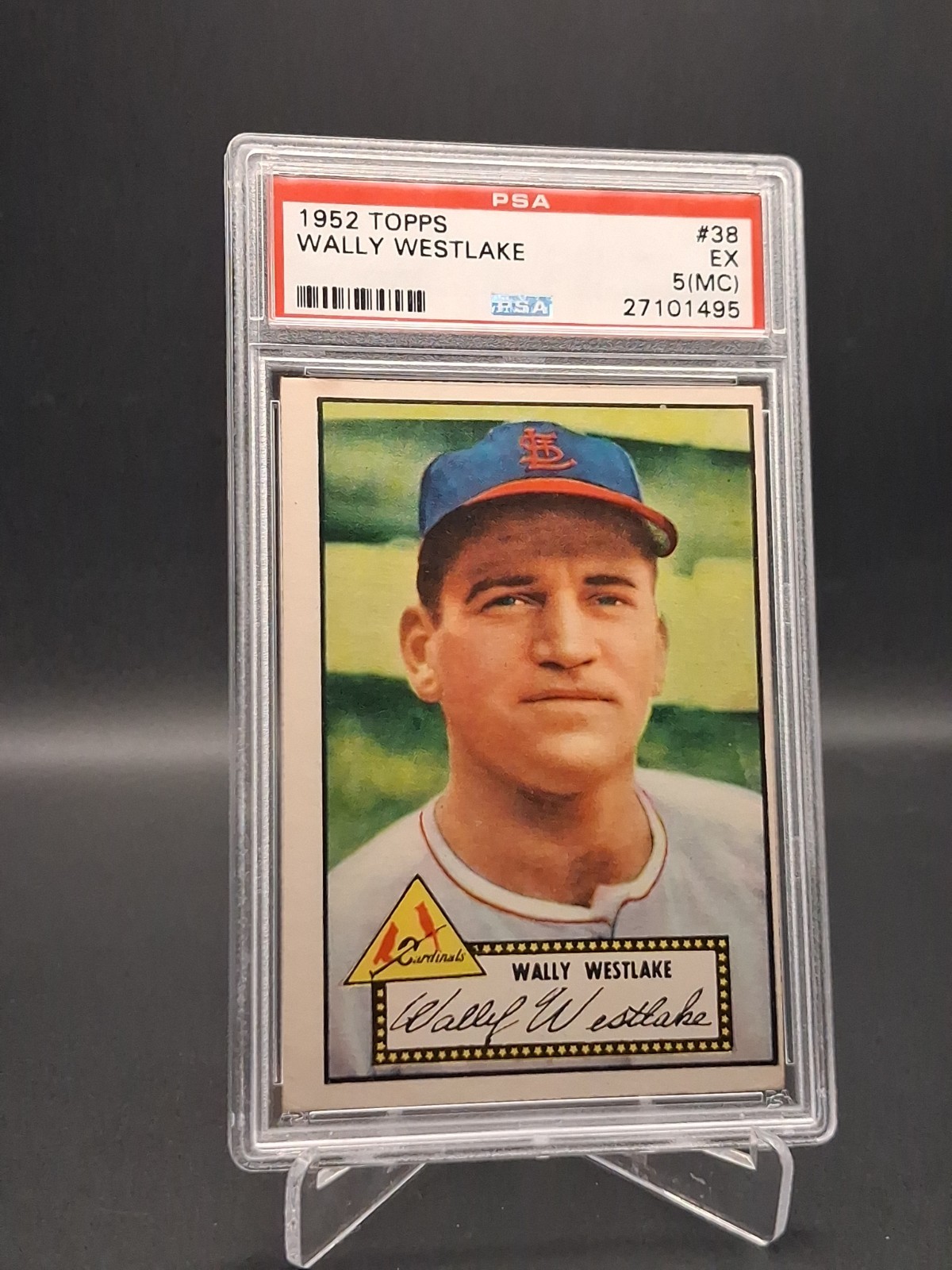 PSA 5 1952 Topps - Wally Westlake #38 Red Back view 2