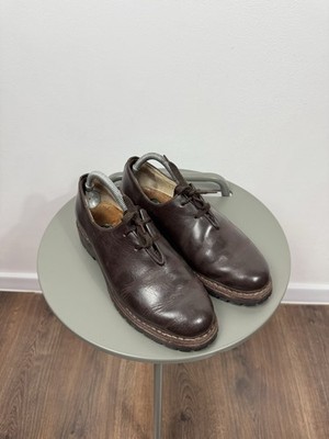 Vintage Echt Leder Brown Leather Derby Shoes Vibram Sole Austria EU 42