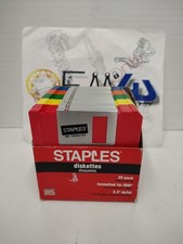 Retro Staples 3.5" Floppy Disks Diskettes 25pk Multi-Colored Unused