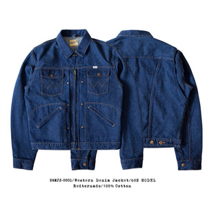Tornado rouge Hommes Lavé Selvedge Denim Veste 14OZ Retro Trucker Jean Vêtements de dessus