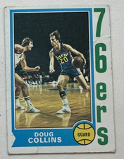 1974-75 TOPPS BASKETBALL #129 DOUG COLLINS RC, PHILADELPHIA 76ERS VG(+/-) 100525