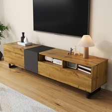 TV Cabinet, Simple Design, Three Doors And Two Compartments, U-Shaped Metal Legs