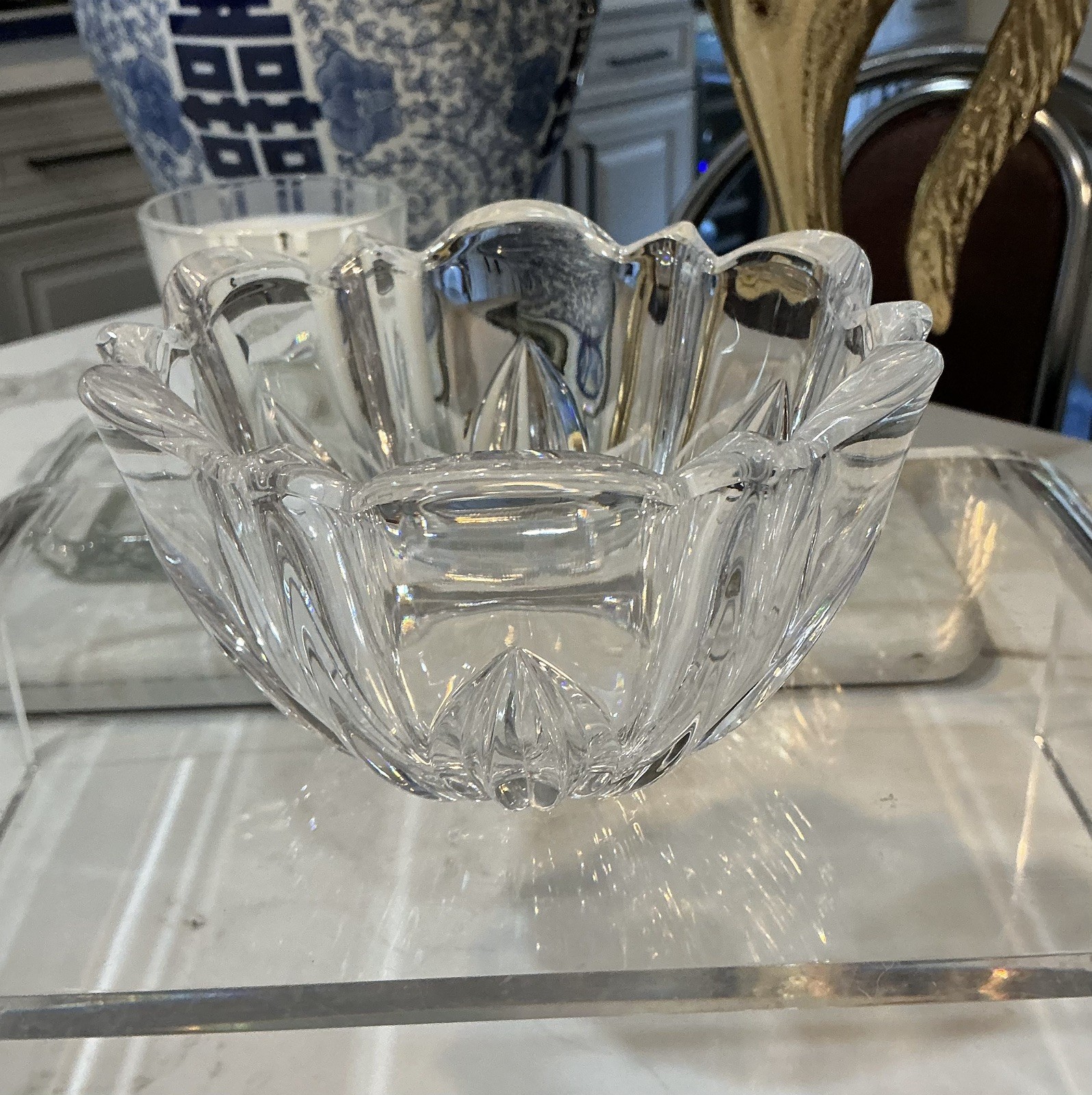 NWT- Mikasa Crystal Bowl | "Previn" Petal Pattern | Candy Di
