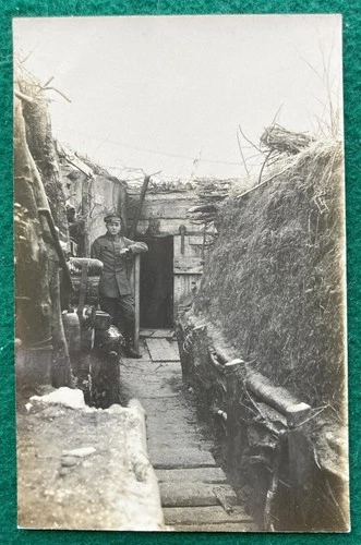 RPPC c1916 German WW1 Real Photo Postcard WWI Army Soldier war krieg trench