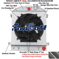 3-Row Radiator+Shroud Fan For Ford MODEL HI-BOY HOT ROD CHEVY V8 ENGINE 1932