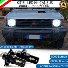 KIT FULL LED PER MITSUBISHI PAJERO MK2 LAMPADE LED H4 6000K BIANCO NO AVARIA