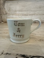 Hall Tom & Jerry Gold Script Lettering Trim 2 7/8" Mini Mug Made in USA Vintage