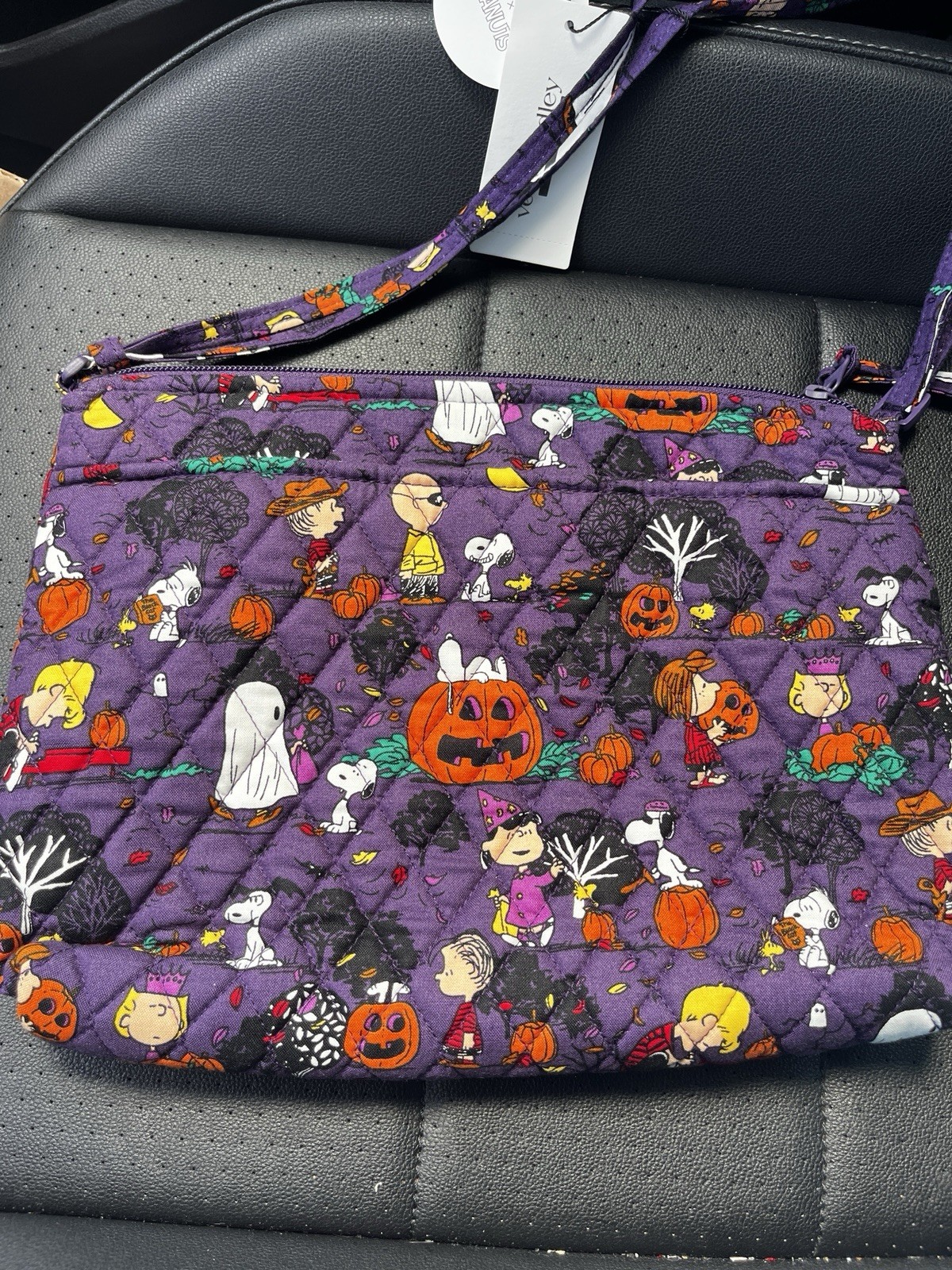 Vera Bradley Peanuts HALLOWEEN Purple Large Hipster Purse Snoopy bag crossbody