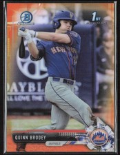 Quinn Brodey 2017 Bowman Draft Chrome Orange Refractor /25 #BDC-24 Mets