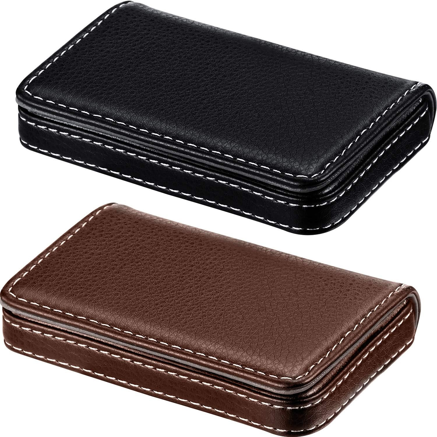 2 tarjeteros piel sintetica con bolsillo para tarjetas de vi