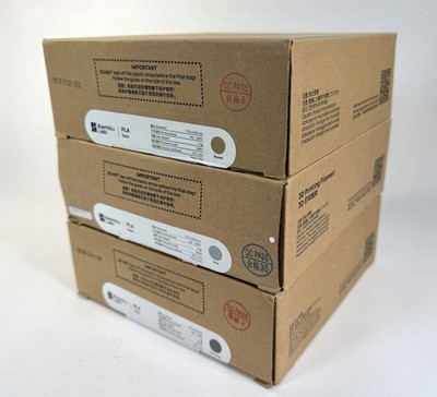 LOT OF 3 - Bambu Labs 3d Printer Filament PLA Basic - BRONZE, GRAY, & DARK GRAY