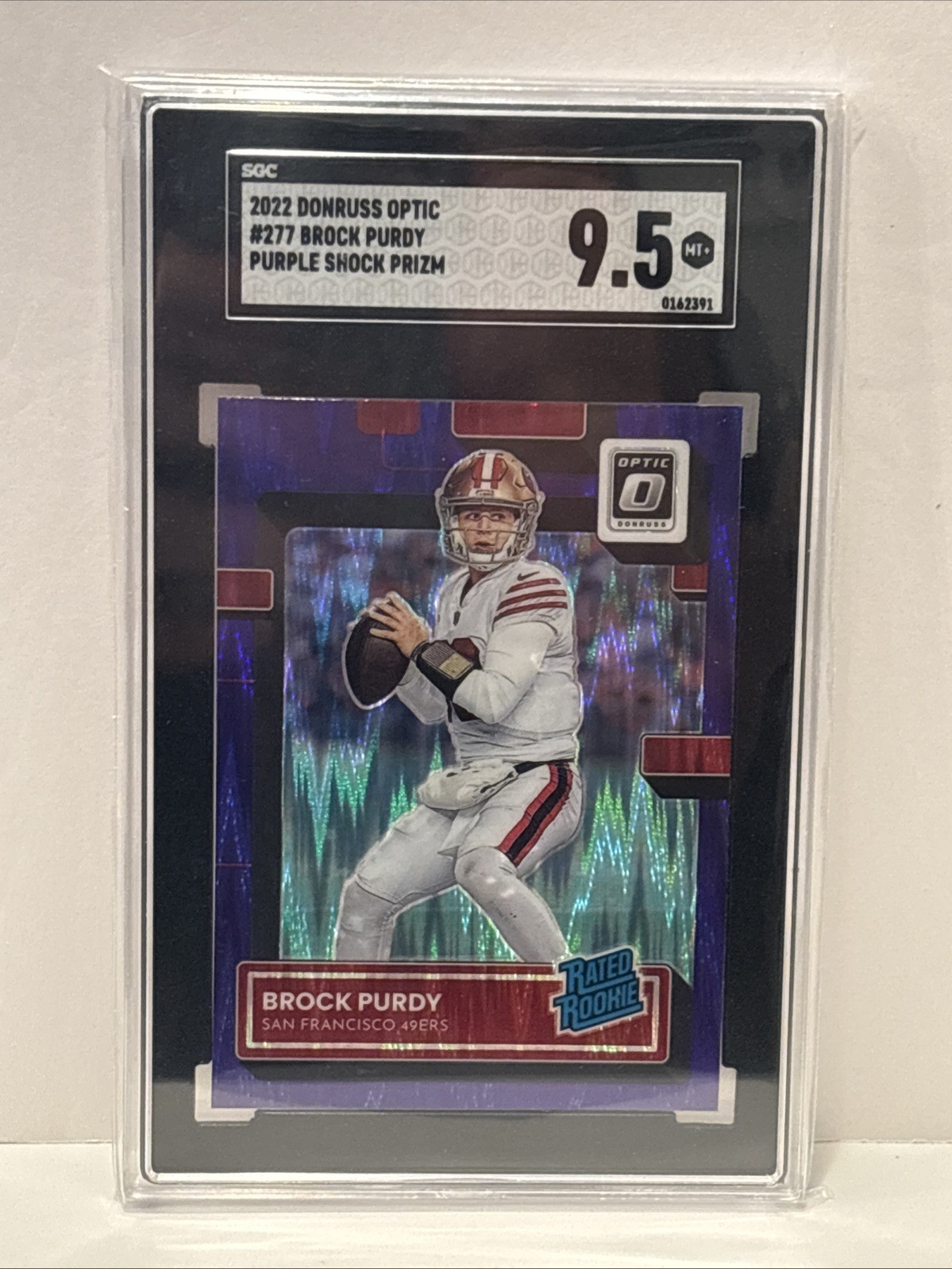 2022 Panini Donruss Optic - 277 Brock Purdy Purple Shock SGC 9.5