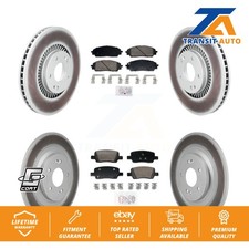 Front Rear Ceramic Pad & Coated Disc Brake Rotors Kit For 2022-2023 Kia Carnival