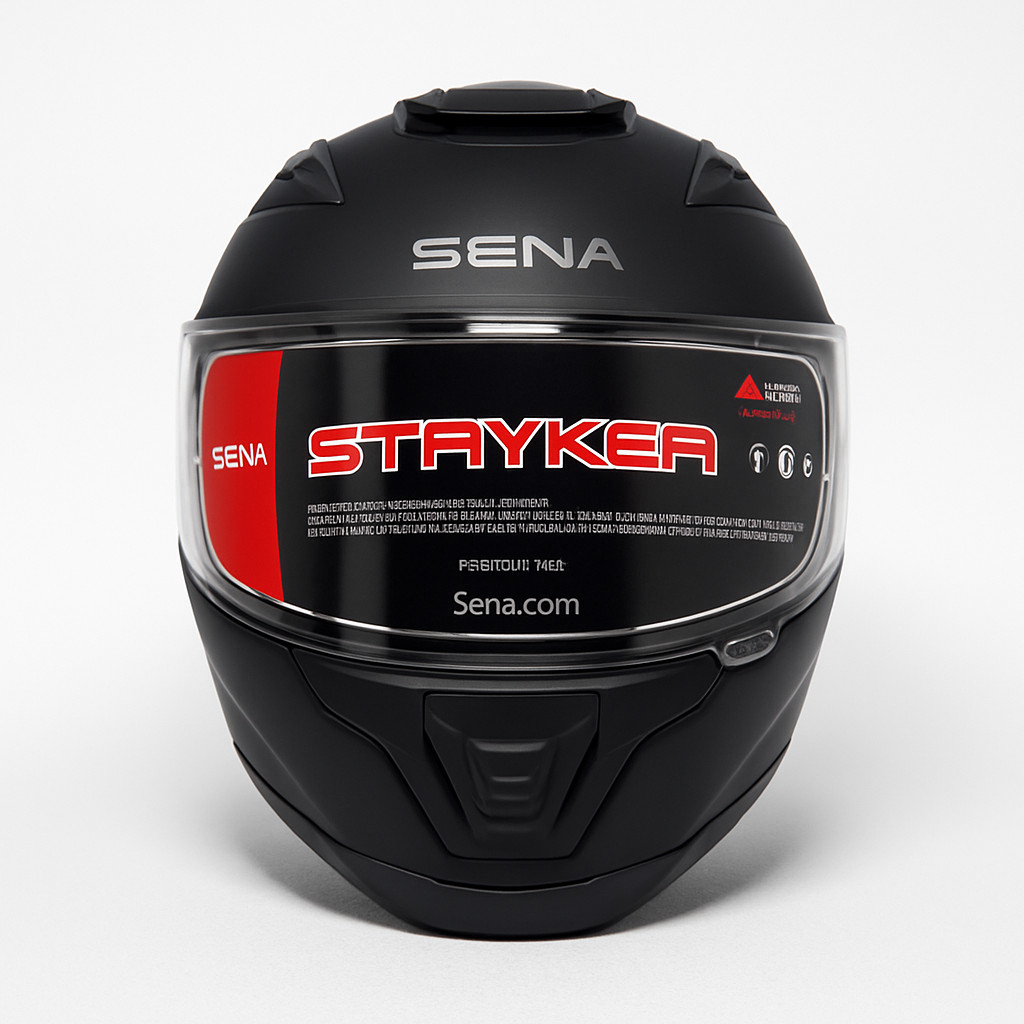 Sena Stryker Premium Motorcycle Helmet - Matte Black / Charger Included