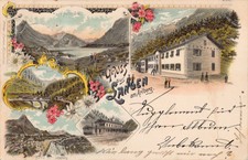 Langen am Arlberg 1898 Arlbergtunnel Bahnhof Gasthof z Post Spullersee Schafberg